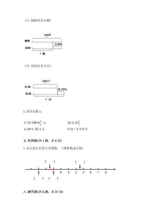 安庆市桐城市六年级下册数学期末测试卷完美版