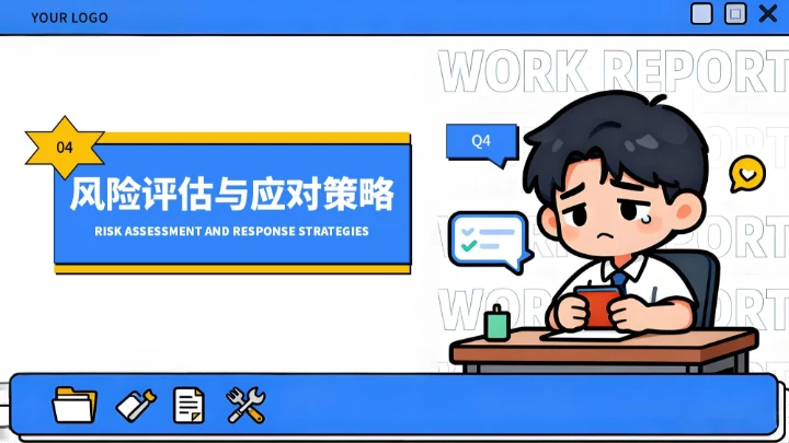 蓝色创意风季度工作汇报通用PPT模板