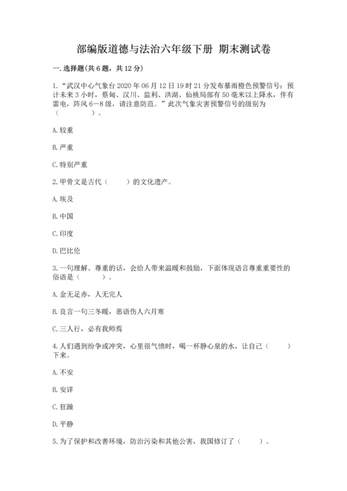 部编版道德与法治六年级下册 期末测试卷各版本.docx