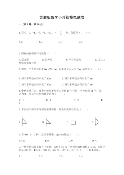 苏教版数学小升初模拟试卷（培优b卷）.docx