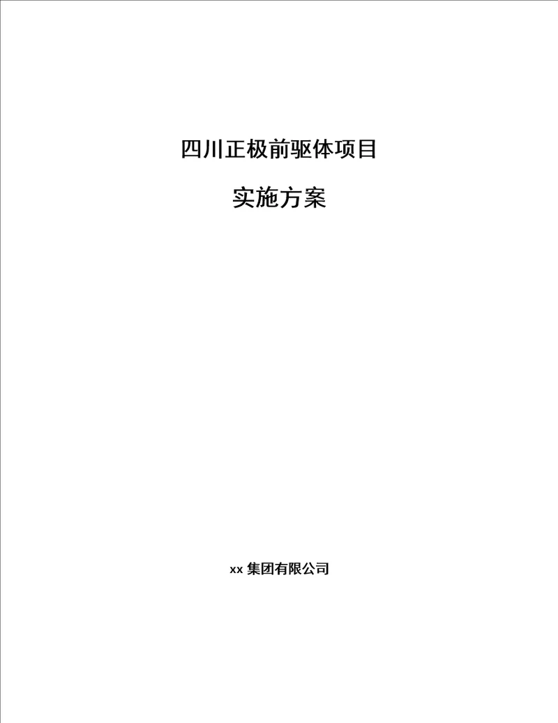 四川正极前驱体项目实施方案范文样例