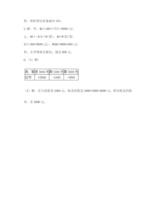 苏教版六年级数学下学期期末测试题附答案（基础题）.docx