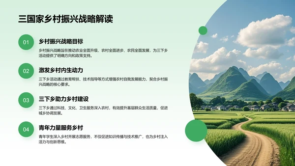 绿色商务风三下乡活动策划与实施方案PPT模板