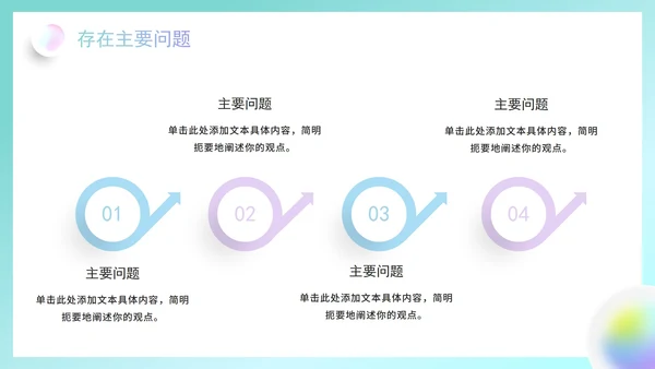 简约清新渐变弥散风毛玻璃工作复盘总结PPT模板