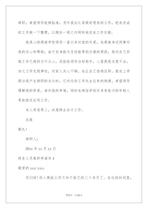 2022财务人员离职申请书.docx