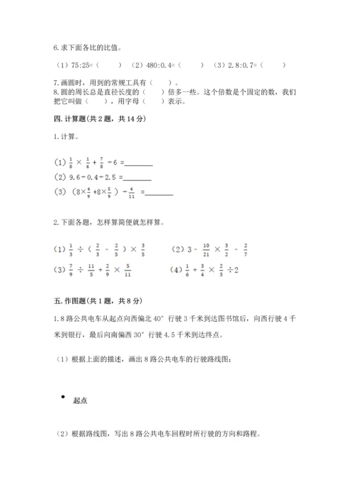 人教版六年级上册数学期末测试卷【考点精练】.docx