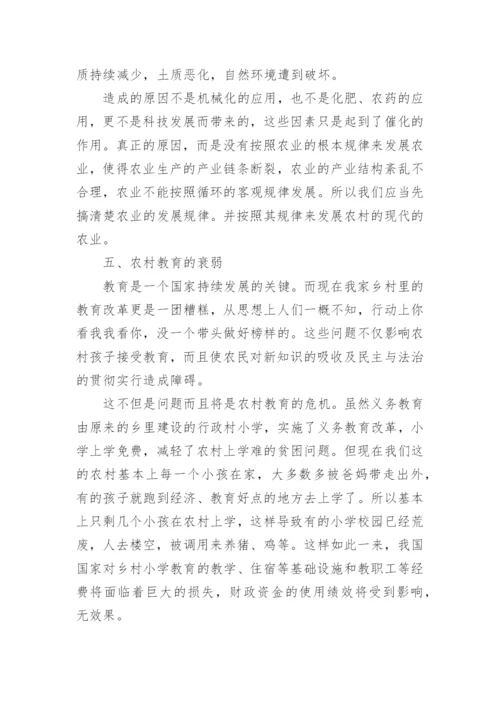 大学生寒假社会实践论文农村.docx