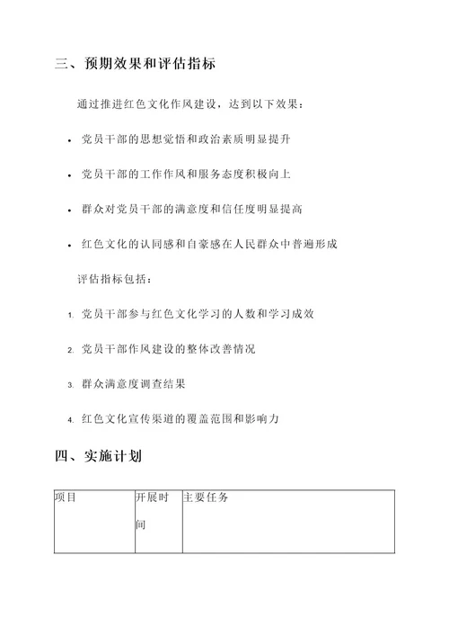 红色文化推进作风建设方案