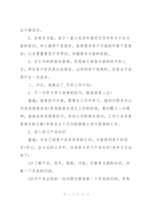 销售人员个人月度工作计划书5篇.docx