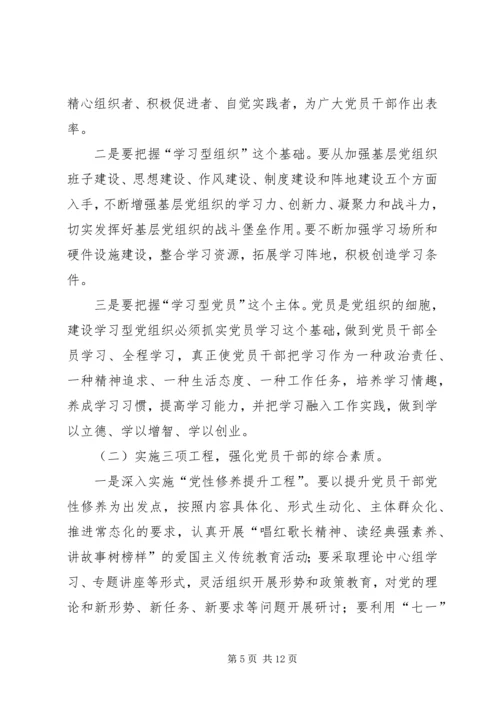 县委书记在全县学习型党组织建设工作会议上的讲话 (2).docx