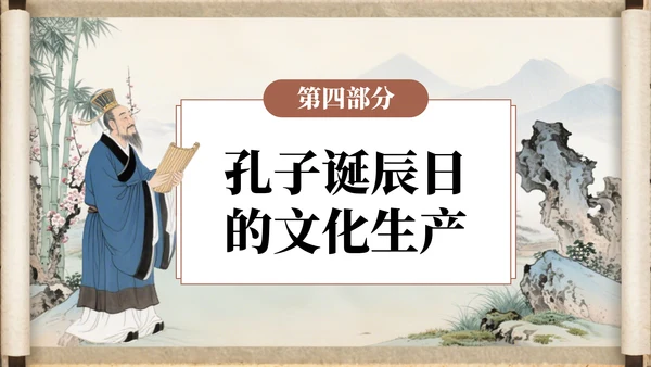 棕色中国风孔子诞辰介绍PPT模板