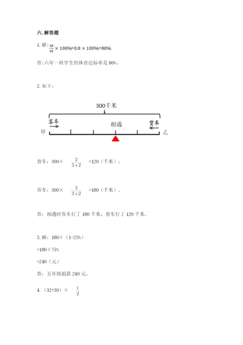 人教版六年级上册数学期末测试卷带答案（典型题）.docx