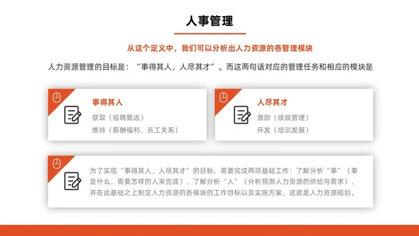 橙色简约商务人力资源管理师培训工作总结PPT模板员工培训