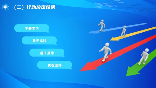 教师专业发展简约渐变蓝色边框鱼缸鱼职业规划老师教师培训