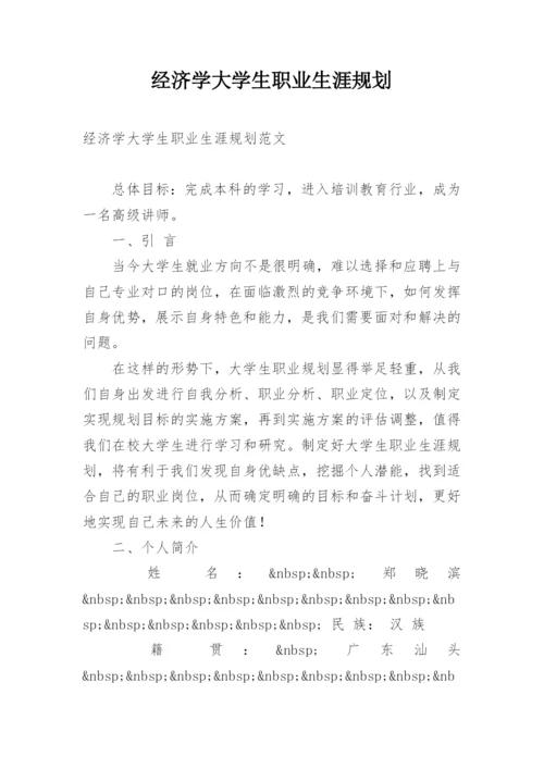 经济学大学生职业生涯规划.docx