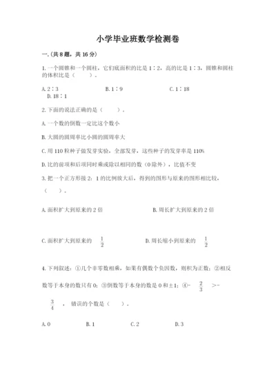 小学毕业班数学检测卷【必考】.docx