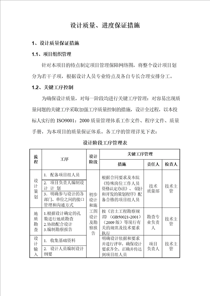 设计质量、进度保证措施