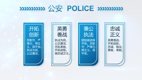 蓝色大气公安部警务督察局动态PPT模板