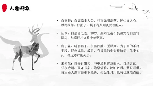 白鹿原读书分享简约陈忠实黑白灰笔刷
