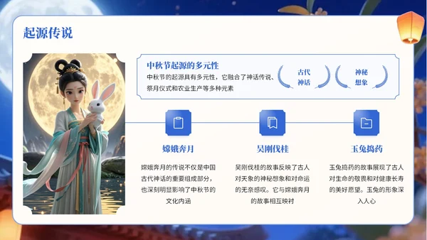 深蓝色中国风中秋节节日宣传PPT