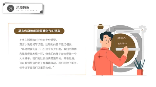 莫言名著小说作家名人介绍通用PPT模板