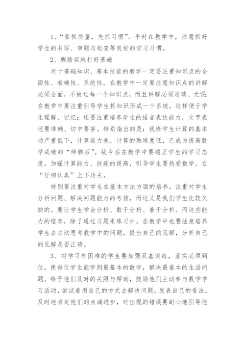 小学数学试卷分析总结.docx