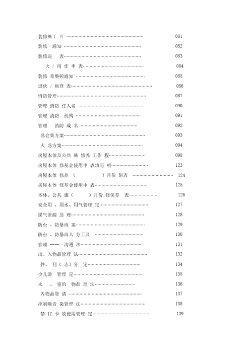 关于物业管理方案处工作手册实用