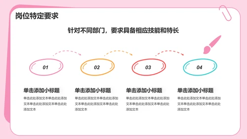 粉色插画风大学学生会部门招新PPT模板