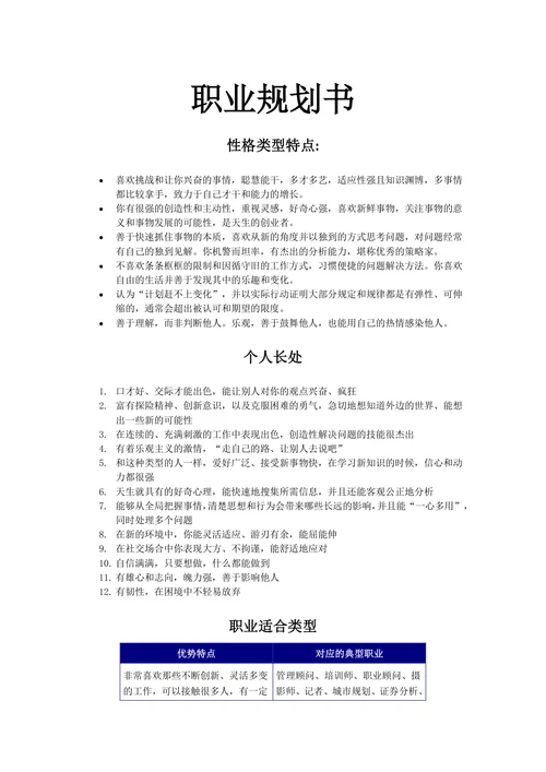 个人职业规划