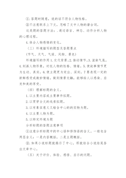 高中语文阅读答题模板大全.docx