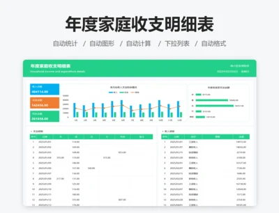 年度家庭收支明细表