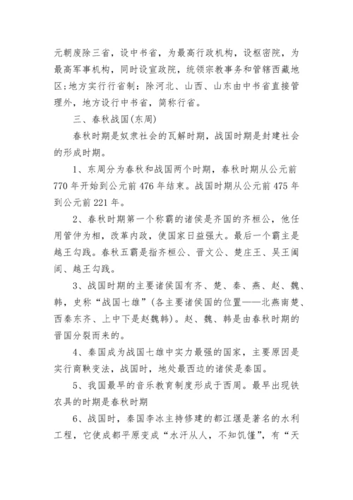人教版初中历史重要知识点总结归纳.docx