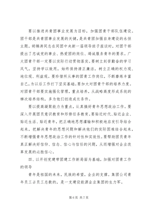 在公司共青团和青年工作会上的讲话.docx