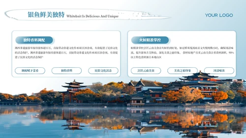 蓝色质感风云南旅游景点介绍PPT模板
