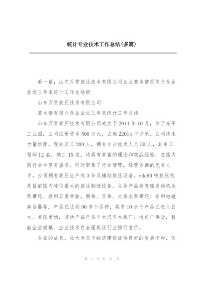 统计专业技术工作总结(多篇).docx