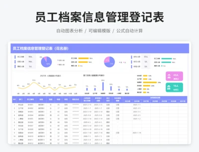 员工档案信息管理登记表（花名册）
