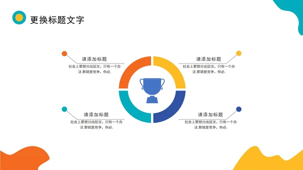 小清新炫彩商务汇报PPT模板