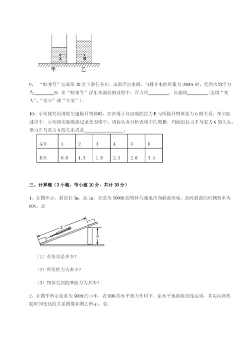 南京市第一中学物理八年级下册期末考试单元测评试卷（含答案详解）.docx