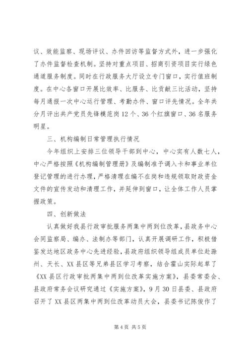 县政务服务中心履职尽责情况自查报告.docx