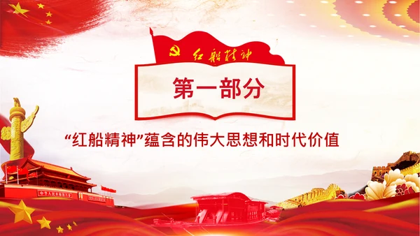 红船映初心学习红船精神党课PPT模板