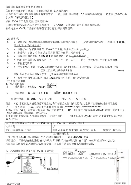 2022年强烈推荐高中有机化学实验总结大全