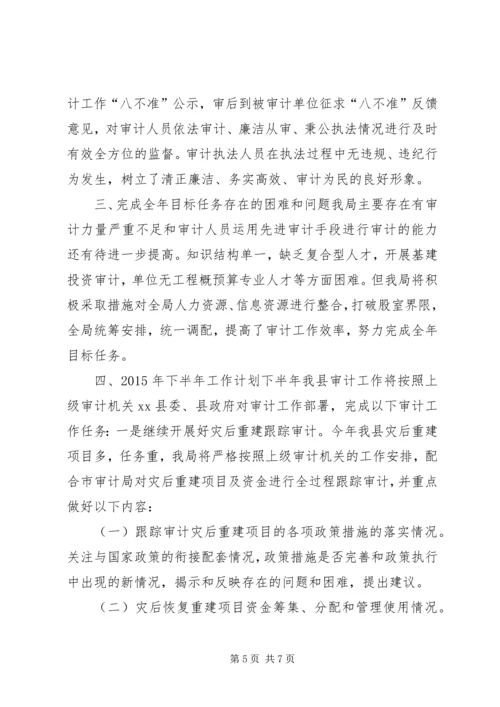 乡镇审计局上半年工作总结及下半年工作计划.docx