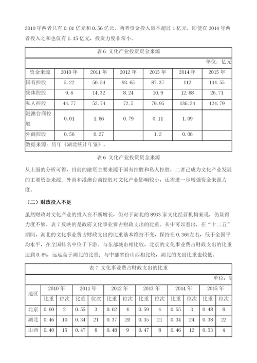 湖北文化产业投融资分析().docx
