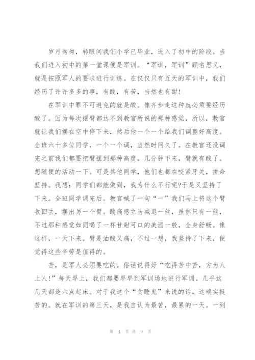 连队军训个人心得体会300字5篇.docx