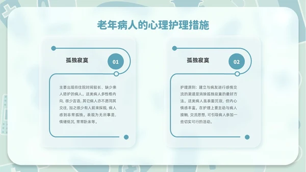 毛玻璃风老年患者护理医疗课件护理查房PPT模板