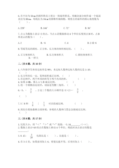 苏教版六年级数学小升初试卷含完整答案【考点梳理】.docx