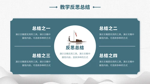 蓝色中国风教育课件开学教学说课公开课微课比赛讲课大赛汇报述职PPT模板