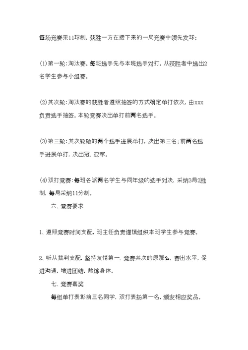 校园羽毛球比赛活动方案策划书(共7页)