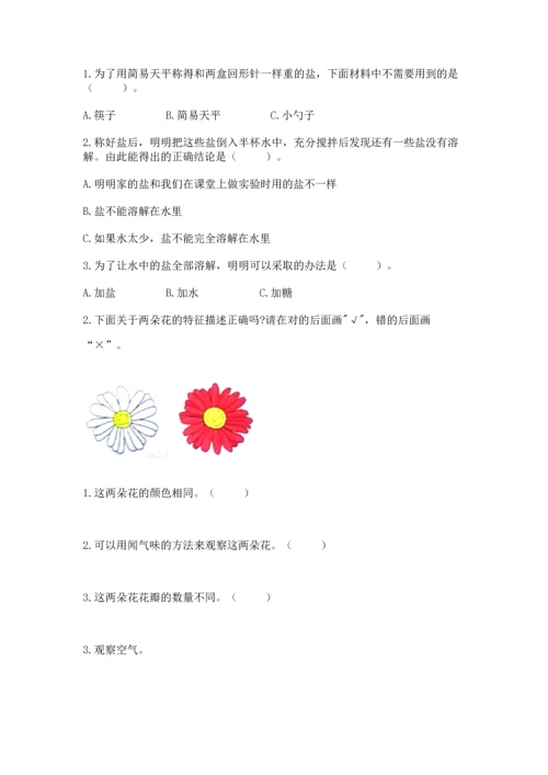 教科版一年级下册科学期末测试卷及参考答案【实用】.docx
