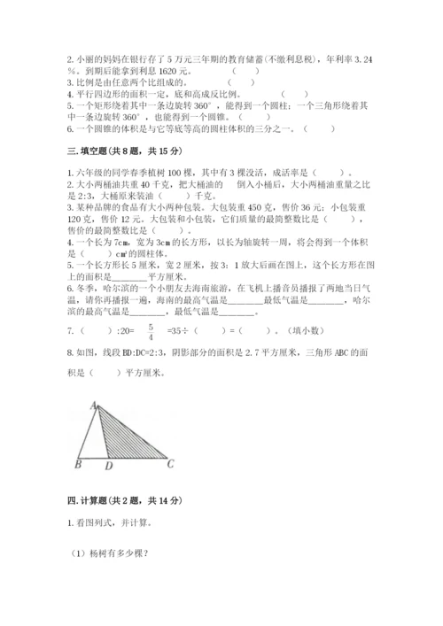 兴山县六年级下册数学期末测试卷推荐.docx